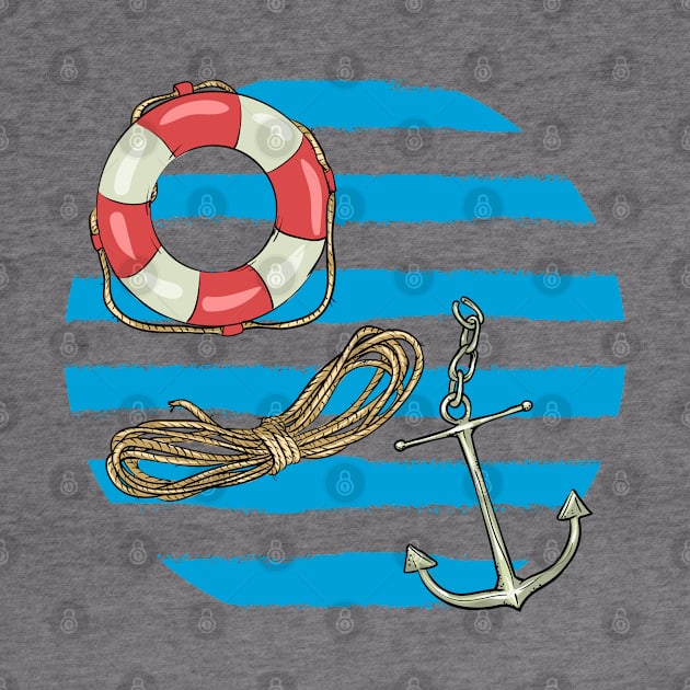 Navy pattern - Anchor, life buoys by GreekTavern